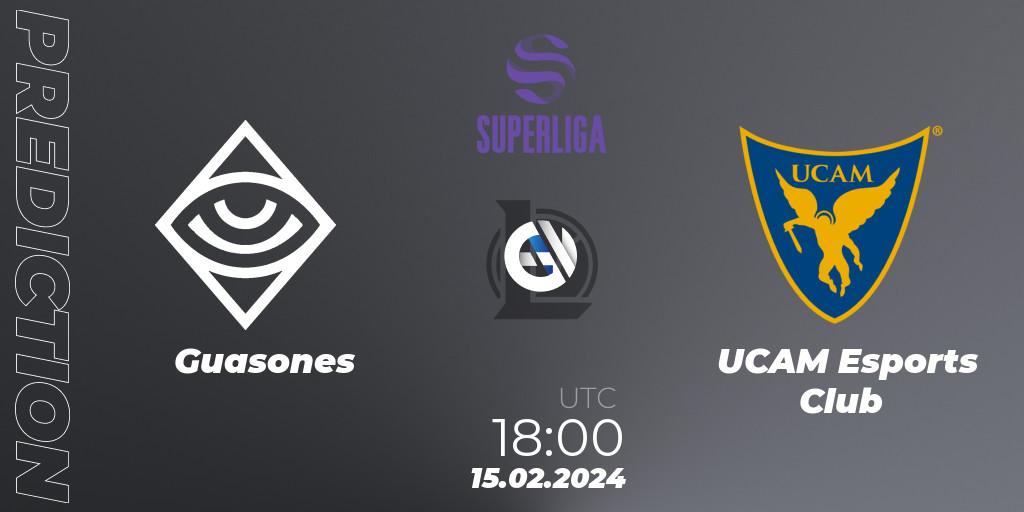 Guasones vs UCAM Esports Club: Betting TIp, Match Prediction. 15.02.2024 at 18:00. LoL, Superliga Spring 2024 - Group Stage