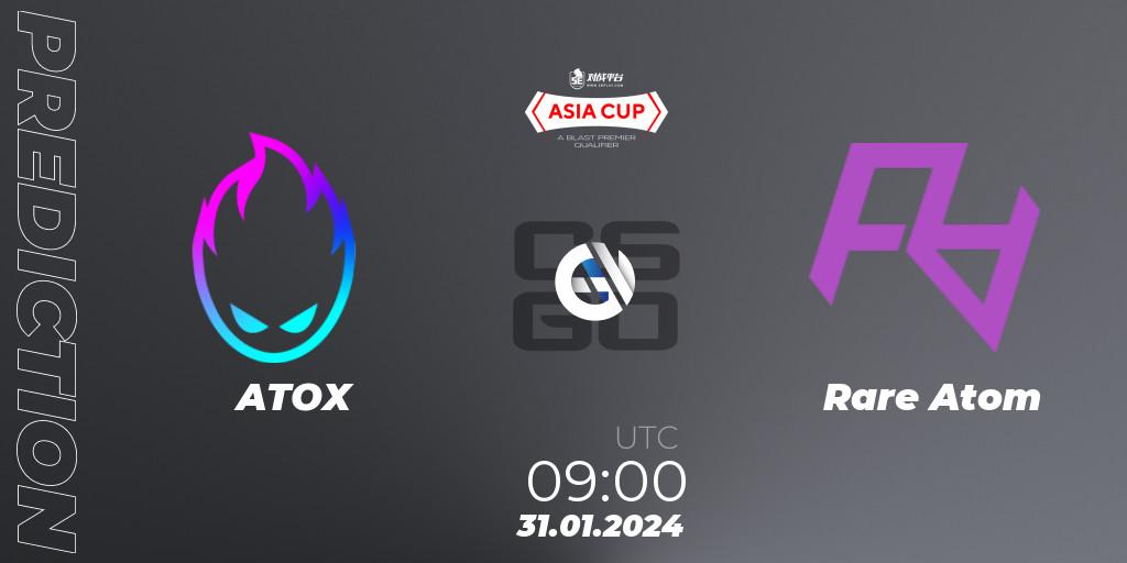 ATOX vs Rare Atom: Betting TIp, Match Prediction. 31.01.24. CS2 (CS:GO), 5E Arena Asia Cup Spring 2024 - BLAST Premier Qualifier