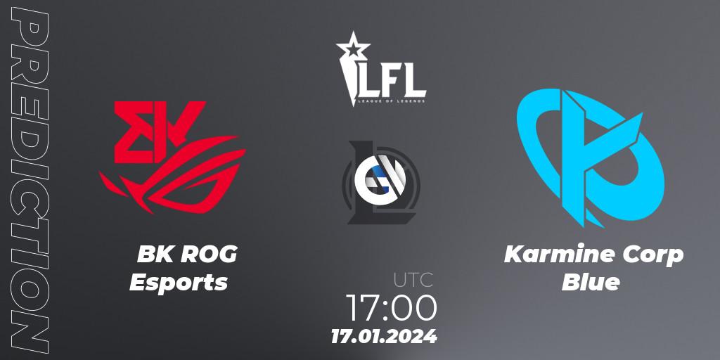 BK ROG Esports vs Karmine Corp Blue: Betting TIp, Match Prediction. 17.01.2024 at 17:00. LoL, LFL Spring 2024