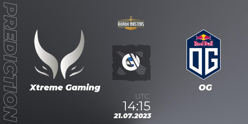 Xtreme Gaming vs OG: Betting TIp, Match Prediction. 21.07.2023 at 14:15. Dota 2, Riyadh Masters 2023 - Group Stage