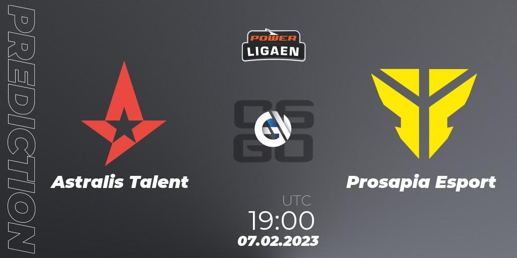 Astralis Talent vs Prosapia Esport: Betting TIp, Match Prediction. 07.02.23. CS2 (CS:GO), Dust2.dk Ligaen Season 22