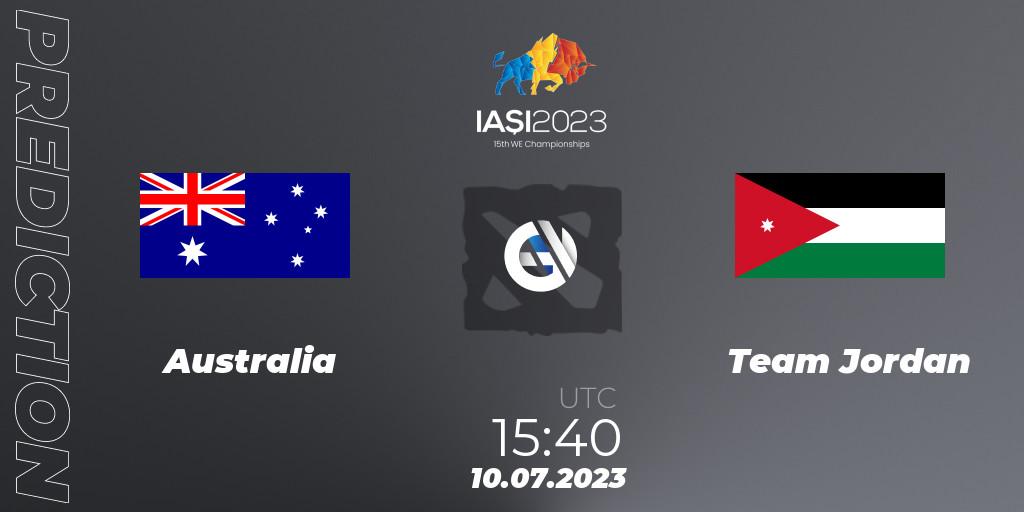 Australia vs Team Jordan: Betting TIp, Match Prediction. 10.07.2023 at 16:40. Dota 2, Gamers8 IESF Asian Championship 2023