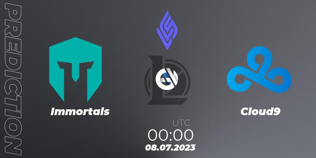 Immortals vs Cloud9: Betting TIp, Match Prediction. 07.07.23. LoL, LCS Summer 2023 - Group Stage
