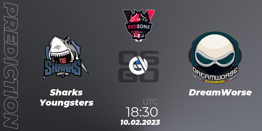 Sharks Youngsters vs DreamWorse: Betting TIp, Match Prediction. 10.02.2023 at 18:30. Counter-Strike (CS2), RedZone PRO League 2023 Season 1