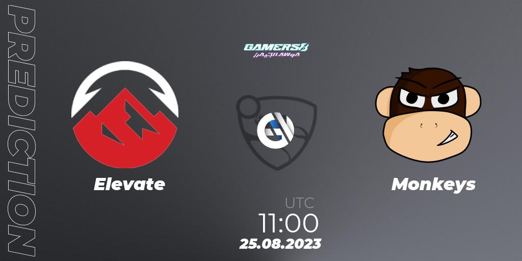 Elevate vs Monkeys: Betting TIp, Match Prediction. 25.08.2023 at 11:00. Rocket League, Gamers8 2023