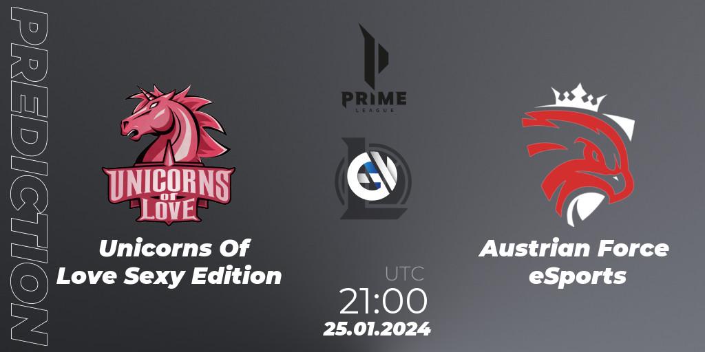 Unicorns Of Love Sexy Edition vs Austrian Force eSports: Betting TIp, Match Prediction. 25.01.24. LoL, Prime League Spring 2024 - Group Stage