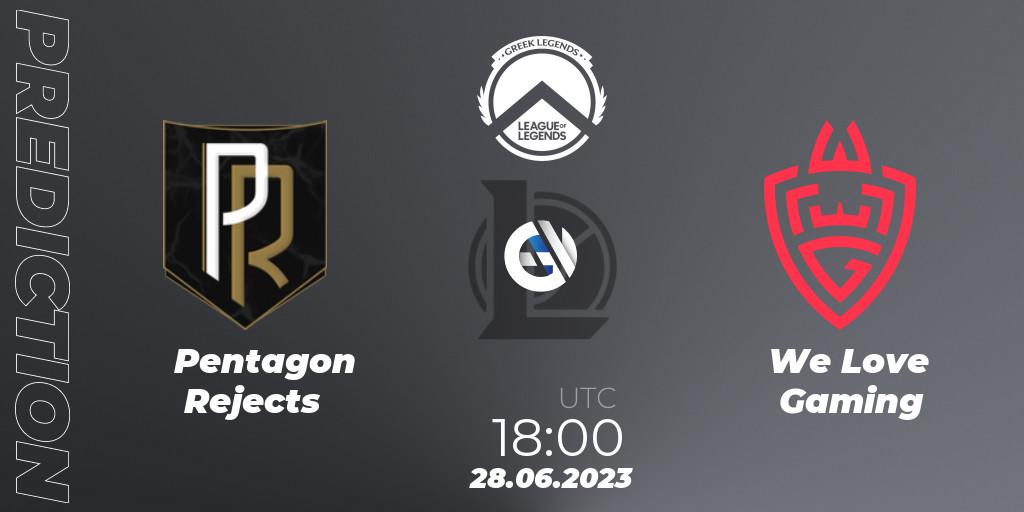 Pentagon Rejects vs We Love Gaming: Betting TIp, Match Prediction. 28.06.23. LoL, Greek Legends League Summer 2023