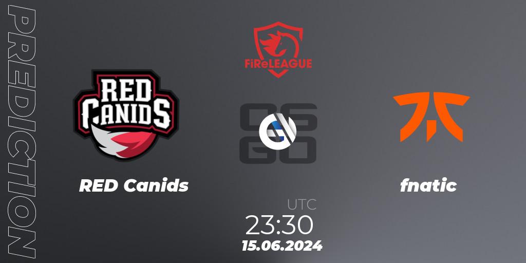 RED Canids vs fnatic: Betting TIp, Match Prediction. 15.06.2024 at 23:30. Counter-Strike (CS2), FiReLEAGUE 2023 Global Finals