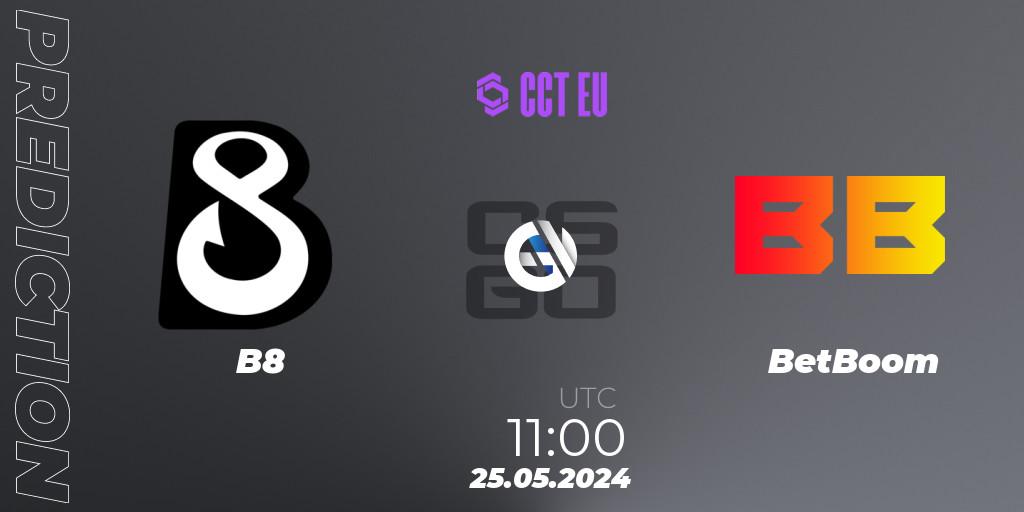 B8 vs BetBoom: Betting TIp, Match Prediction. 25.05.2024 at 14:55. Counter-Strike (CS2), CCT Season 2 European Series #3