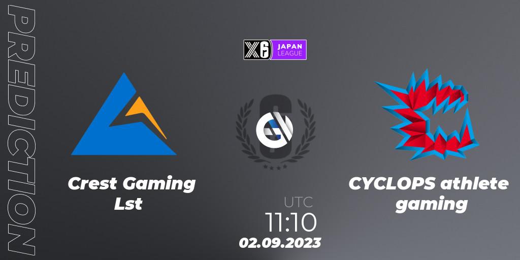 Crest Gaming Lst vs CYCLOPS athlete gaming: Betting TIp, Match Prediction. 02.09.23. Rainbow Six, Japan League 2023 - Stage 2