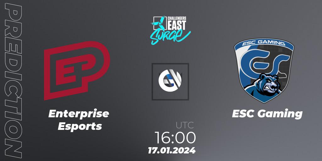 Enterprise Esports vs ESC Gaming: Betting TIp, Match Prediction. 17.01.24. VALORANT, VALORANT Challengers 2024 East: Surge Split 1