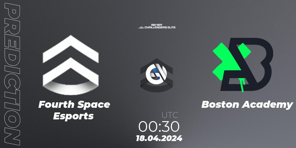 Fourth Space Esports vs Boston Academy: Betting TIp, Match Prediction. 17.04.2024 at 23:30. Call of Duty, Call of Duty Challengers 2024 - Elite 2: NA