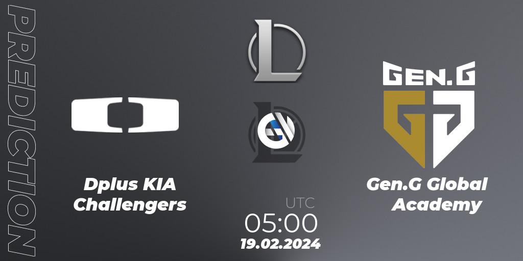 Dplus KIA Challengers vs Gen.G Global Academy: Betting TIp, Match Prediction. 19.02.2024 at 05:00. LoL, LCK Challengers League 2024 Spring - Group Stage