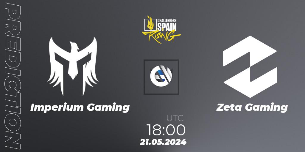 Imperium Gaming vs Zeta Gaming: Betting TIp, Match Prediction. 21.05.2024 at 16:00. VALORANT, VALORANT Challengers 2024 Spain: Rising Split 2