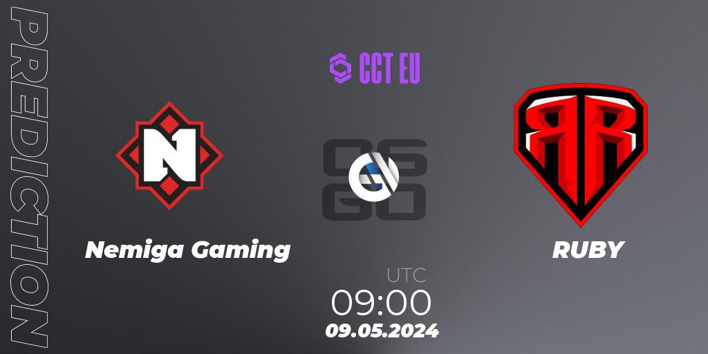 Nemiga Gaming vs RUBY: Betting TIp, Match Prediction. 10.05.2024 at 09:00. Counter-Strike (CS2), CCT Season 2 Europe Series 2 