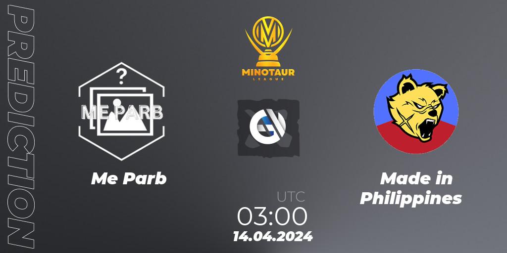 Me Parb vs Made in Philippines: Betting TIp, Match Prediction. 27.04.24. Dota 2, Minotaur League