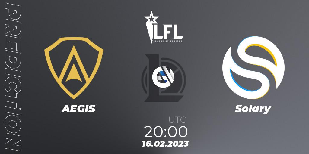 AEGIS vs Solary: Betting TIp, Match Prediction. 16.02.23. LoL, LFL Spring 2023 - Group Stage