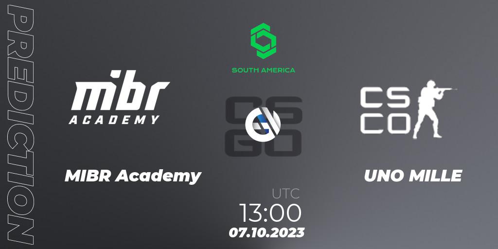 MIBR Academy vs UNO MILLE: Betting TIp, Match Prediction. 07.10.2023 at 13:00. Counter-Strike (CS2), CCT South America Series #12