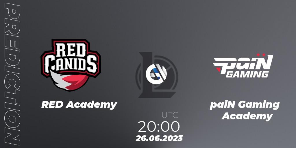 RED Academy vs paiN Gaming Academy: Betting TIp, Match Prediction. 26.06.2023 at 20:00. LoL, CBLOL Academy Split 2 2023 - Group Stage