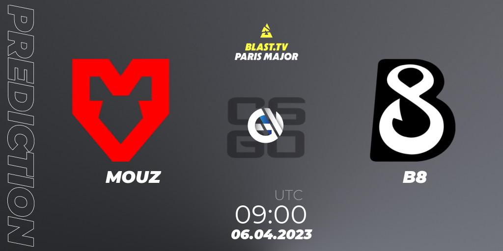 MOUZ vs B8: Betting TIp, Match Prediction. 06.04.23. CS2 (CS:GO), BLAST.tv Paris Major 2023 Europe RMR A