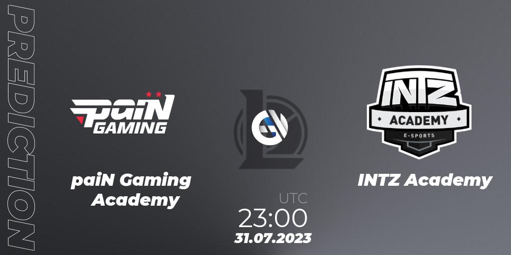 paiN Gaming Academy vs INTZ Academy: Betting TIp, Match Prediction. 31.07.2023 at 23:00. LoL, CBLOL Academy Split 2 2023 - Group Stage