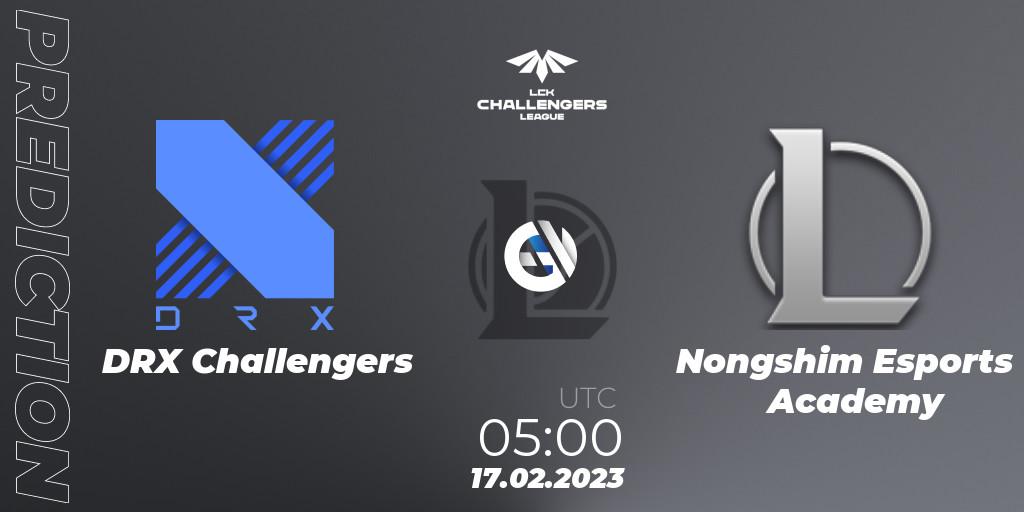 DRX Challengers vs Nongshim Esports Academy: Betting TIp, Match Prediction. 17.02.2023 at 05:00. LoL, LCK Challengers League 2023 Spring