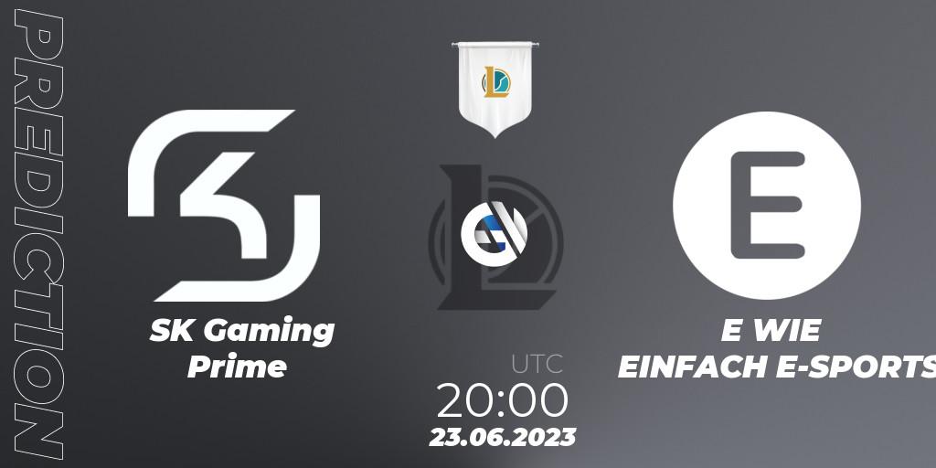 SK Gaming Prime vs E WIE EINFACH E-SPORTS: Betting TIp, Match Prediction. 23.06.23. LoL, Prime League Summer 2023 - Group Stage