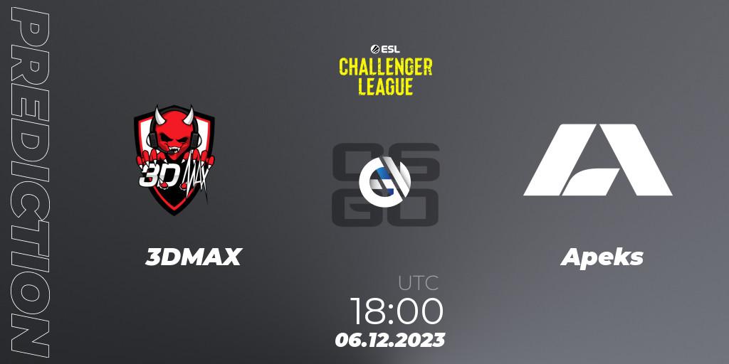 3DMAX vs Apeks: Betting TIp, Match Prediction. 06.12.23. CS2 (CS:GO), ESL Challenger League Season 46: Europe