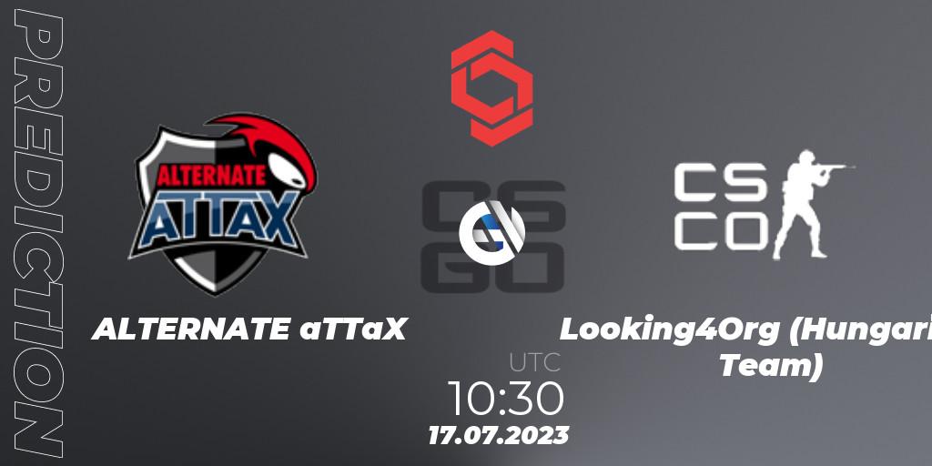 ALTERNATE aTTaX vs Looking4Org (Hungarian Team): Betting TIp, Match Prediction. 17.07.2023 at 10:30. Counter-Strike (CS2), CCT Central Europe Series #7