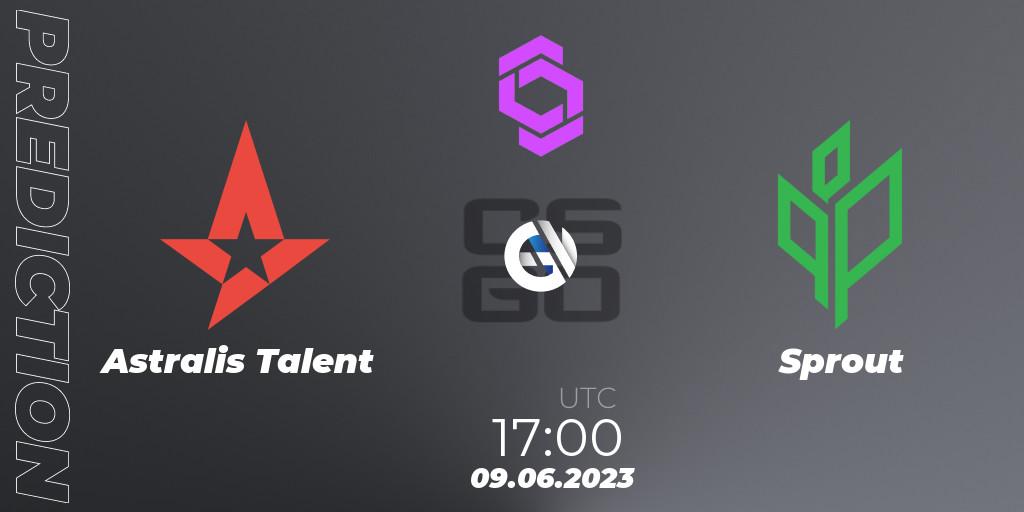 Astralis Talent vs Sprout: Betting TIp, Match Prediction. 09.06.2023 at 13:45. Counter-Strike (CS2), CCT West Europe Series 4