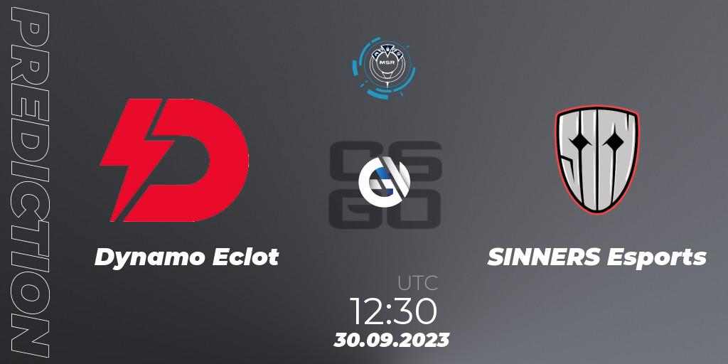 Dynamo Eclot vs SINNERS Esports: Betting TIp, Match Prediction. 30.09.2023 at 14:35. Counter-Strike (CS2), Slovak National Championship 2023