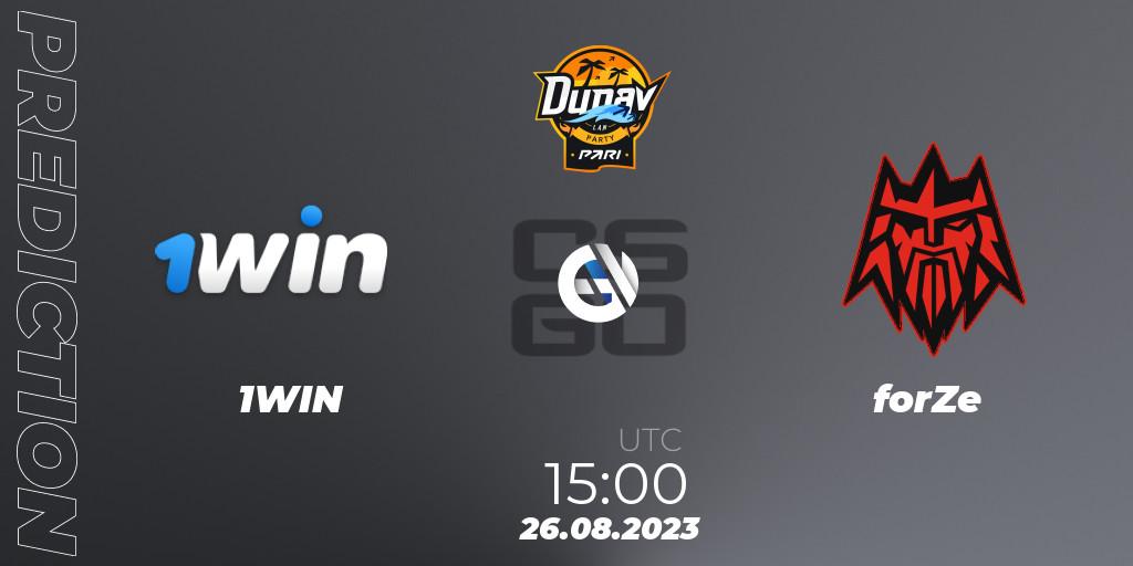 1WIN vs forZe: Betting TIp, Match Prediction. 26.08.2023 at 15:00. Counter-Strike (CS2), PARI Dunav Party 2023