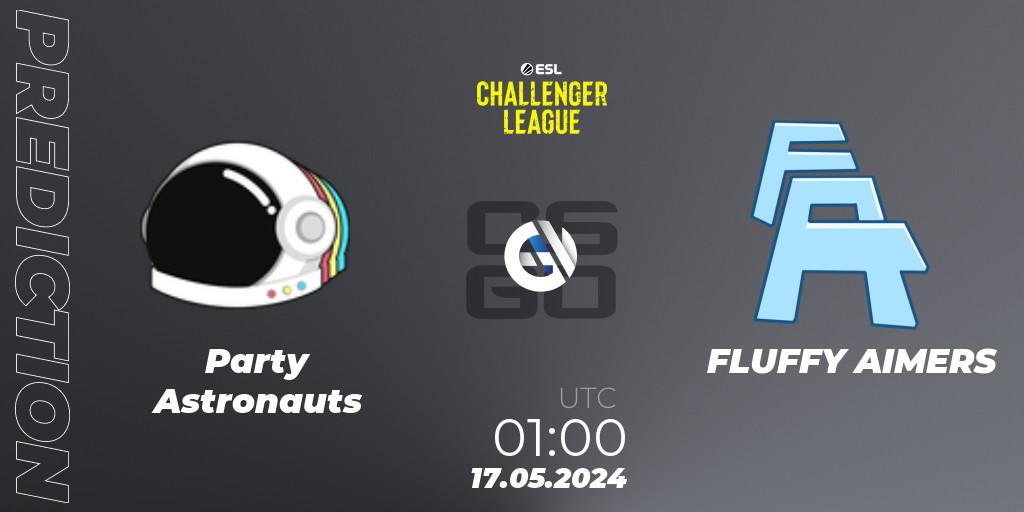 Party Astronauts vs FLUFFY AIMERS: Betting TIp, Match Prediction. 17.05.2024 at 01:00. Counter-Strike (CS2), ESL Challenger League Season 47: North America