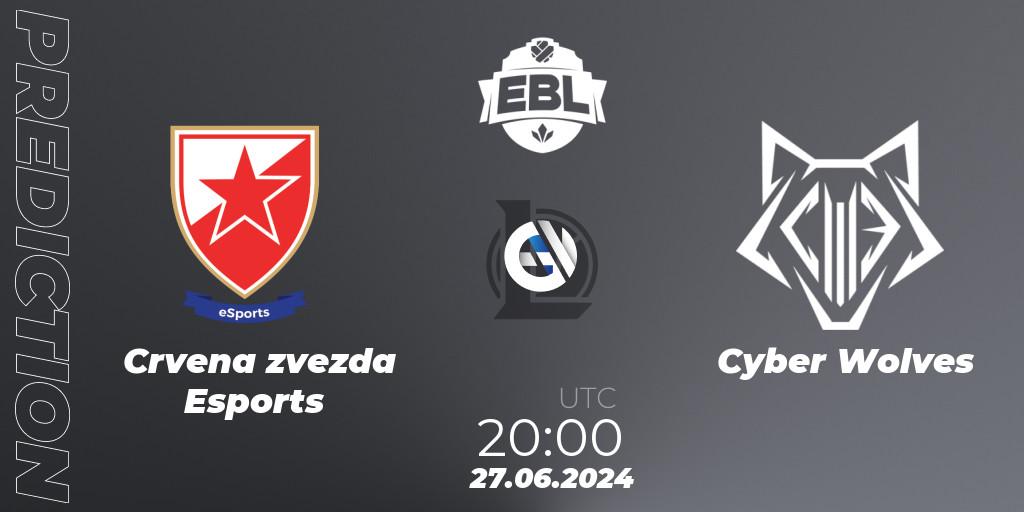 Crvena zvezda Esports vs Cyber Wolves: Betting TIp, Match Prediction. 27.06.2024 at 20:00. LoL, Esports Balkan League Season 15