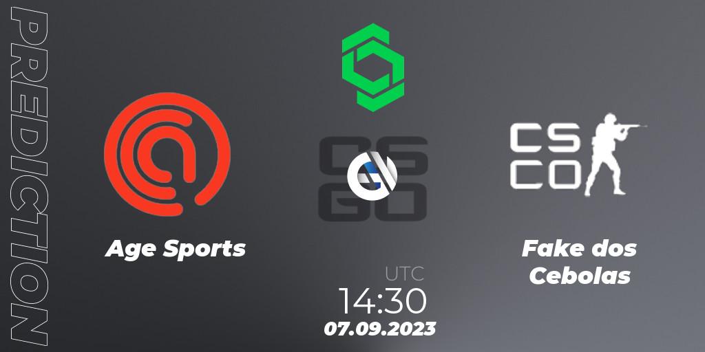 Age Sports vs Fake dos Cebolas: Betting TIp, Match Prediction. 07.09.2023 at 14:30. Counter-Strike (CS2), CCT South America Series #11: Closed Qualifier