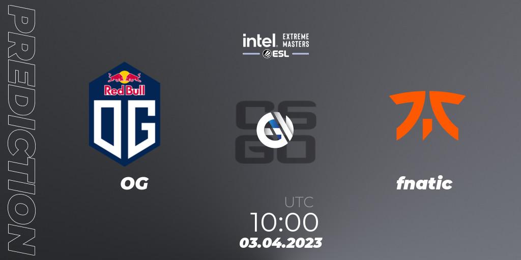OG vs fnatic: Betting TIp, Match Prediction. 03.04.2023 at 10:00. Counter-Strike (CS2), IEM Dallas 2023 Europe Closed Qualifier