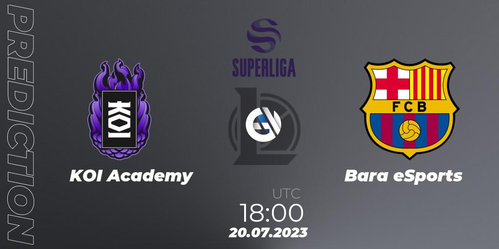 KOI Academy vs Barça eSports: Betting TIp, Match Prediction. 22.06.2023 at 19:00. LoL, Superliga Summer 2023 - Group Stage