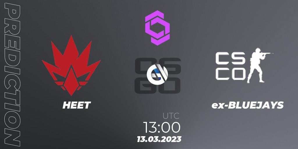 HEET vs ex-BLUEJAYS: Betting TIp, Match Prediction. 13.03.2023 at 13:00. Counter-Strike (CS2), CCT West Europe Series #2