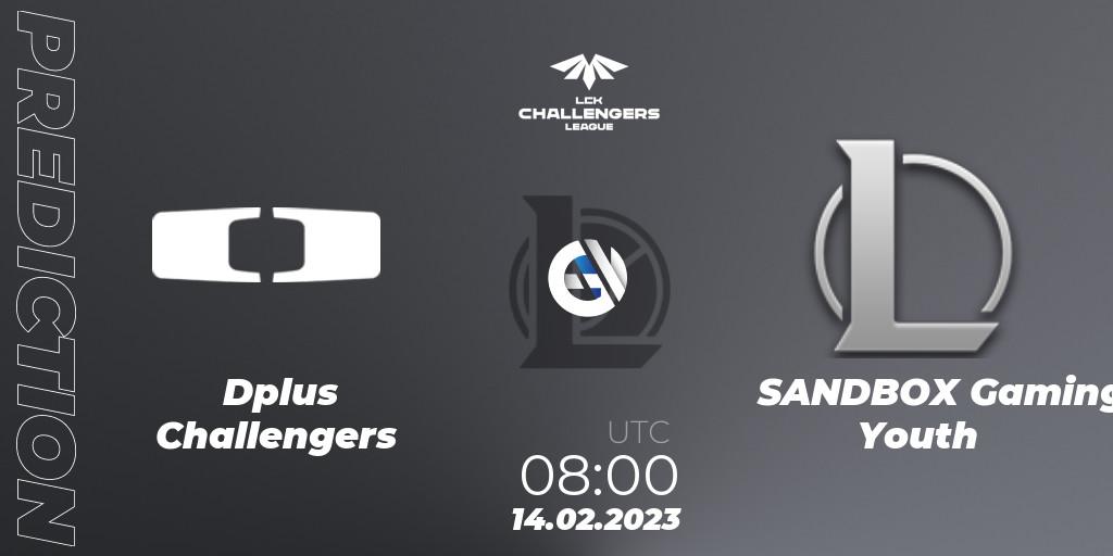Dplus Challengers vs SANDBOX Gaming Youth: Betting TIp, Match Prediction. 14.02.2023 at 08:00. LoL, LCK Challengers League 2023 Spring