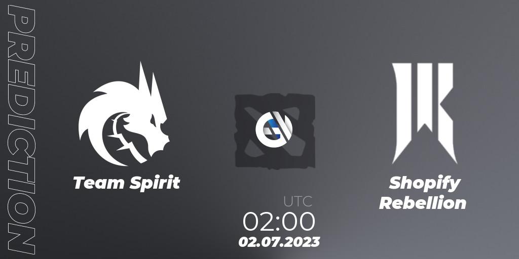 Team Spirit vs Shopify Rebellion: Betting TIp, Match Prediction. 02.07.2023 at 02:00. Dota 2, Bali Major 2023 - Group Stage