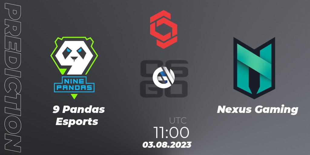 9 Pandas Esports vs Nexus Gaming: Betting TIp, Match Prediction. 03.08.2023 at 11:00. Counter-Strike (CS2), CCT Central Europe Series #7