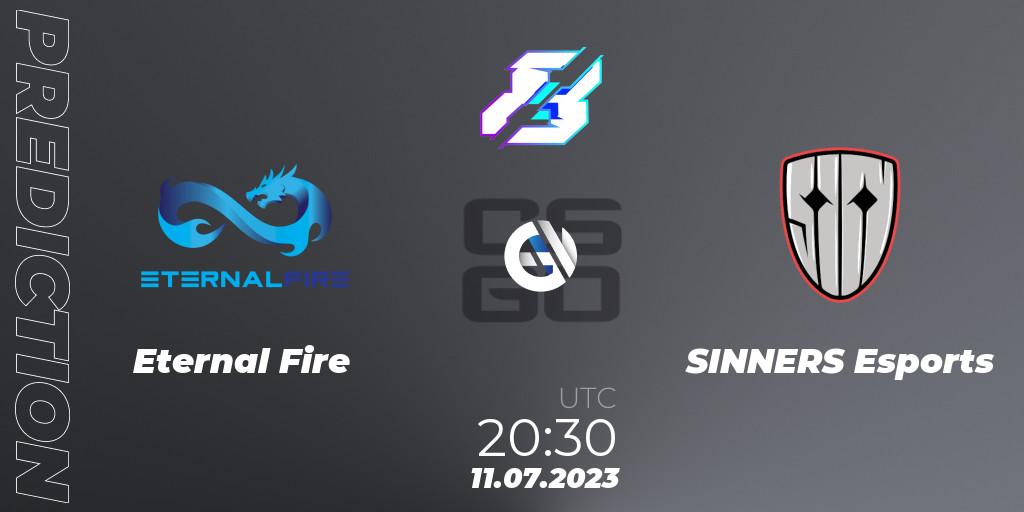 Eternal Fire vs SINNERS Esports: Betting TIp, Match Prediction. 11.07.2023 at 20:30. Counter-Strike (CS2), Gamers8 2023 Europe Open Qualifier 2
