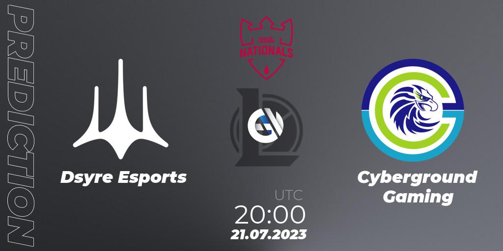 Dsyre Esports vs Cyberground Gaming: Betting TIp, Match Prediction. 21.07.2023 at 20:00. LoL, PG Nationals Summer 2023
