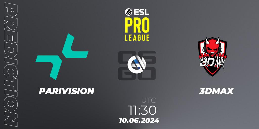 PARIVISION vs 3DMAX: Betting TIp, Match Prediction. 10.06.2024 at 11:30. Counter-Strike (CS2), ESL Pro League Season 20: European Conference