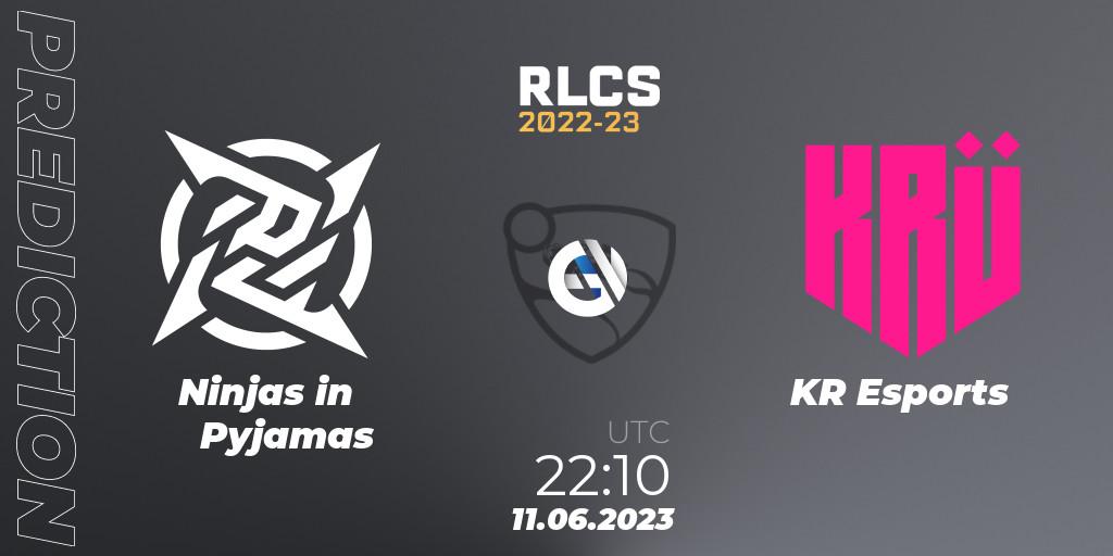Ninjas in Pyjamas vs KRÜ Esports: Betting TIp, Match Prediction. 11.06.2023 at 22:10. Rocket League, RLCS 2022-23 - Spring: South America Regional 3 - Spring Invitational