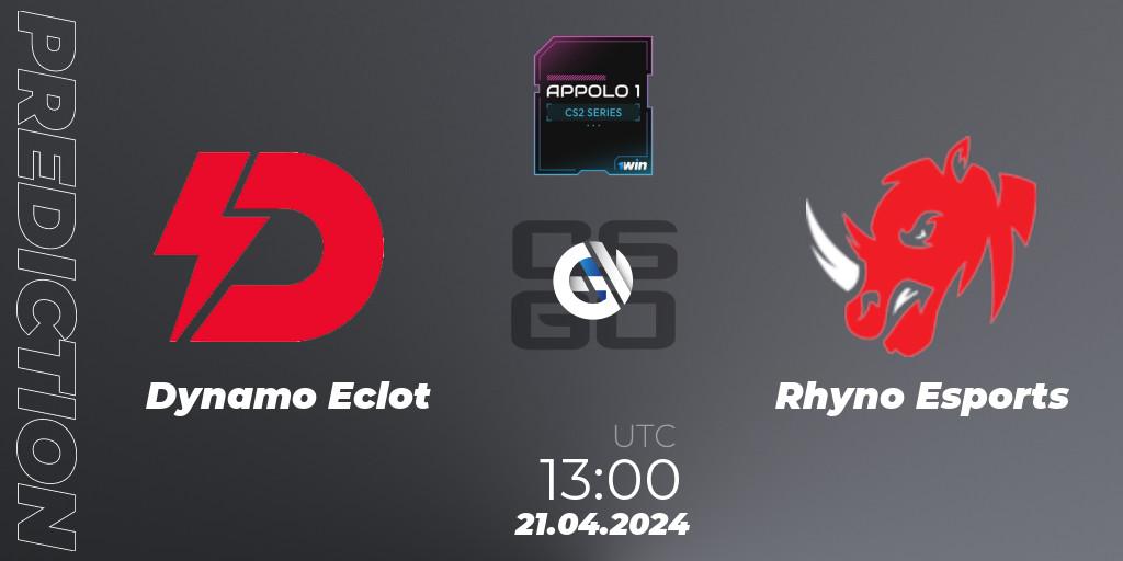 Dynamo Eclot vs Rhyno Esports: Betting TIp, Match Prediction. 21.04.24. CS2 (CS:GO), Appolo1 Series: Phase 1
