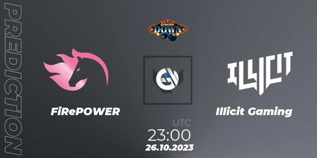 FiRePOWER vs Illicit Gaming: Betting TIp, Match Prediction. 26.10.2023 at 23:00. VALORANT, ACE Double Down