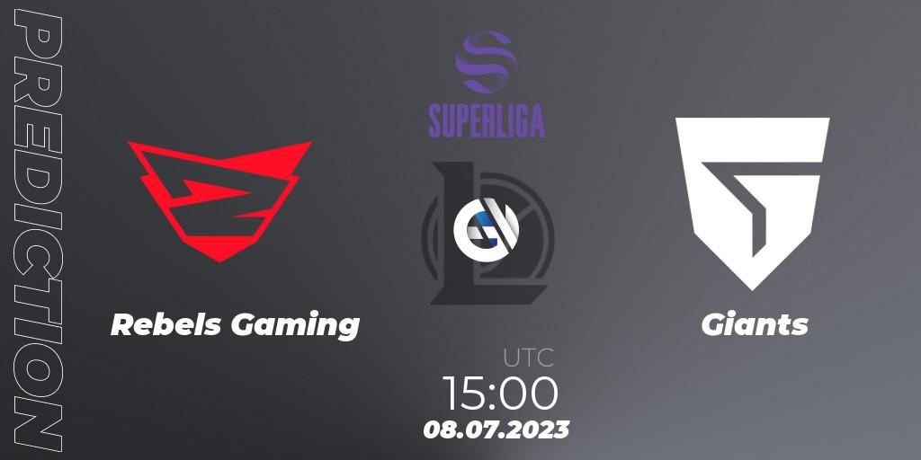 Rebels Gaming vs Giants: Betting TIp, Match Prediction. 08.07.2023 at 16:00. LoL, Superliga Summer 2023 - Group Stage