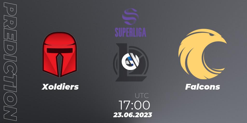 Xoldiers vs Falcons: Betting TIp, Match Prediction. 23.06.2023 at 17:00. LoL, LVP Superliga 2nd Division 2023 Summer