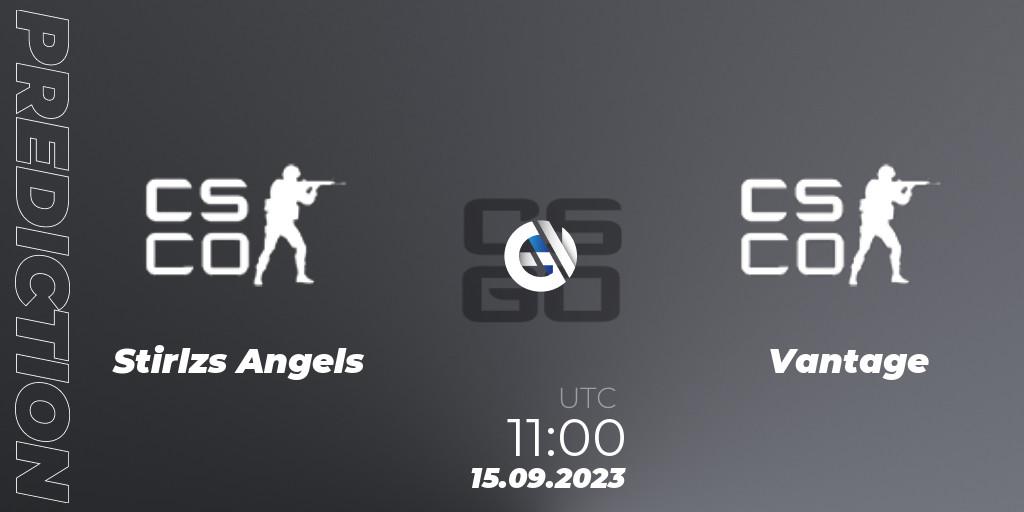 Stirlzs Angels vs Vantage Esports: Betting TIp, Match Prediction. 15.09.2023 at 10:55. Counter-Strike (CS2), CCT Oceania Series #1
